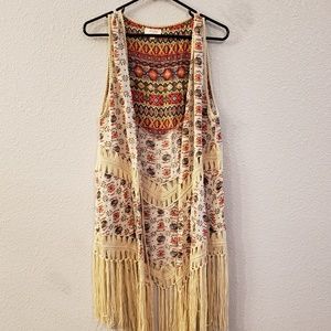 UMGEE TRIBAL PRINT LONG VEST